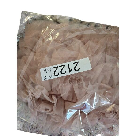 Dusty Pink Ruffled Tulle Crop Top Halter top Ballerina Chic fairycore tutu glam - Picture 3 of 4